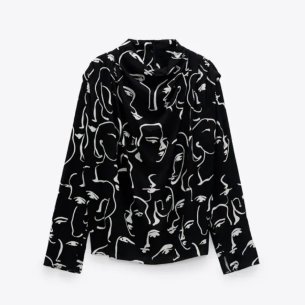 ZARA FACE PRINT ABSTRACT TOP - Picture 3 of 5